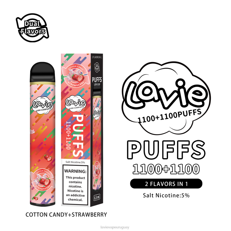 V68HV293 Lavie Vape Uruguay | algodon de azucar/fresa LAVIE BAR Switch 2200 bocanadas